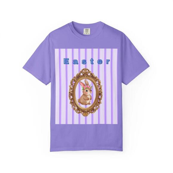 Other - Happy Easter Shirt, Blue Floral Bunny Shirt, Easter Bunny T-Shirt, Spring